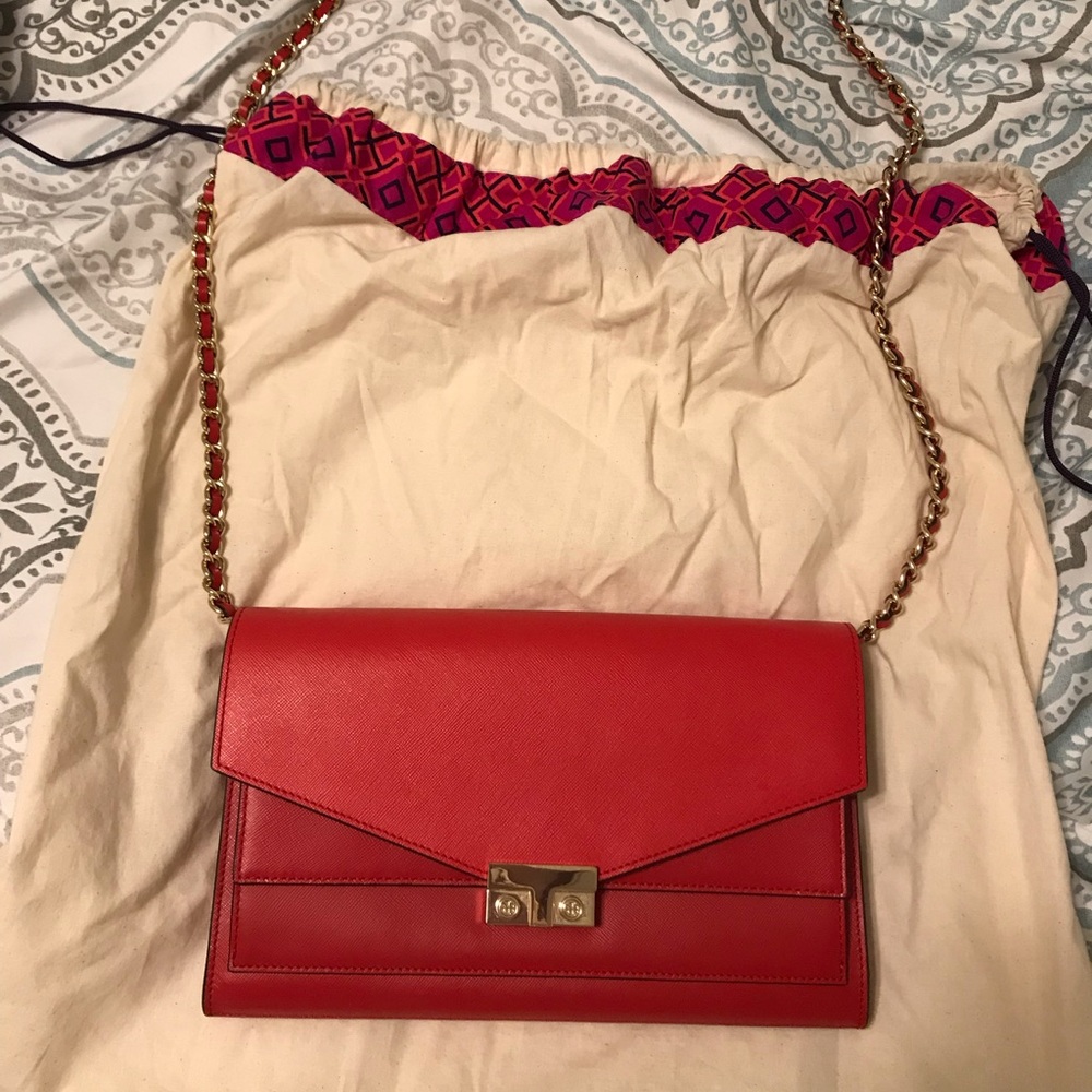 Tory Burch T lock clutch purse